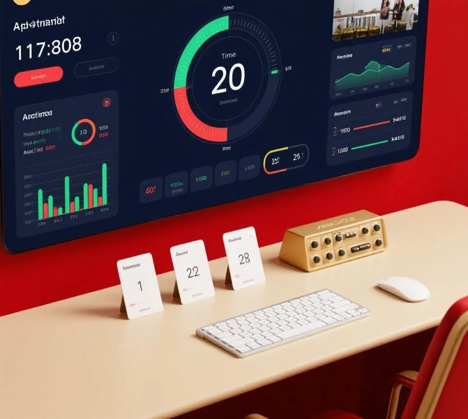 Countdown timing, archive records, and live monitoring visual