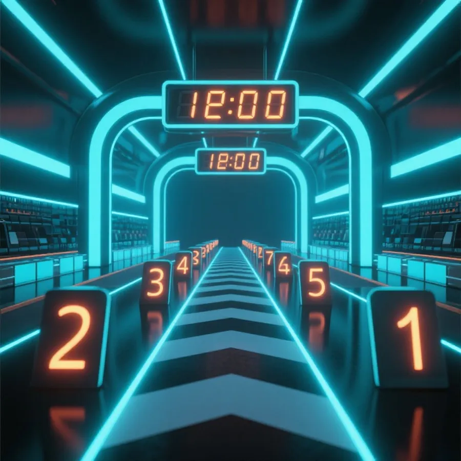 Abstract numbered racing lanes illustration